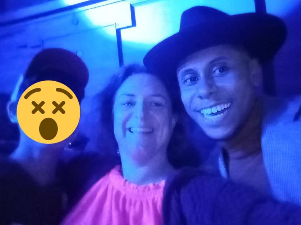 Rebecca, her young son and singer Ruben James