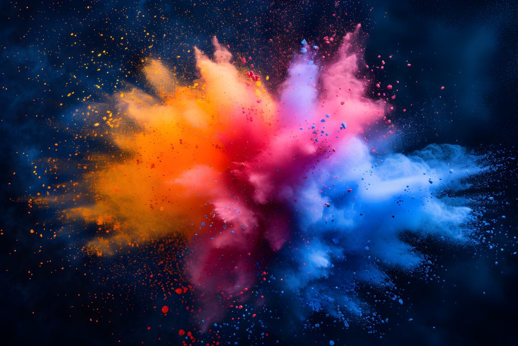 image of a multitude of colours exploding