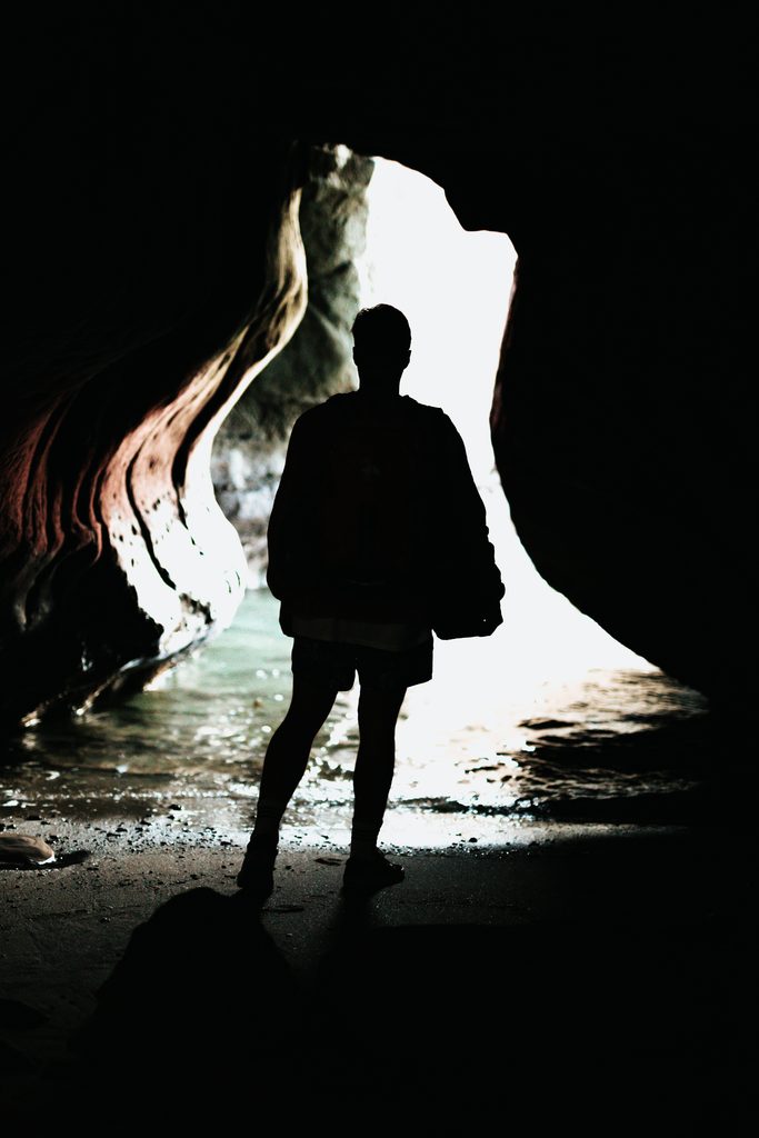 person standing by an opening